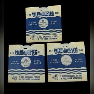 Set of 3 View-Master Reels #63 “Honolulu, #64 Oahu & #73 Waikiki Island